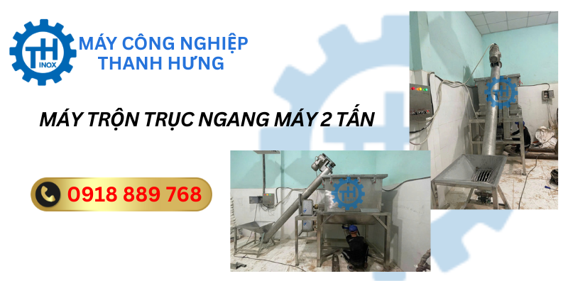 máy trộn trục ngang