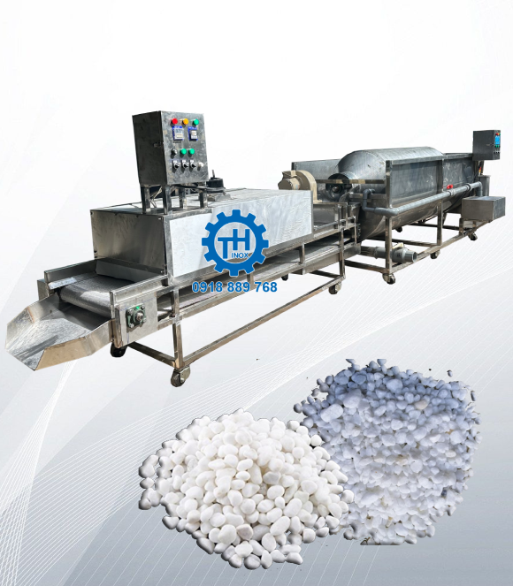 Máy Rửa Và Sấy Khô Đá Sỏi Trắng 